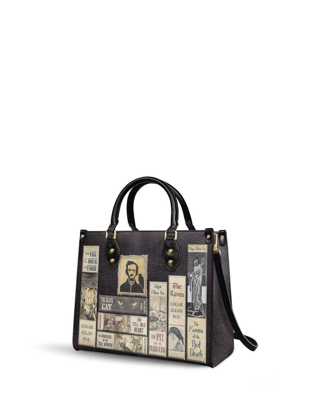 "Poe's Library" Leather Bag