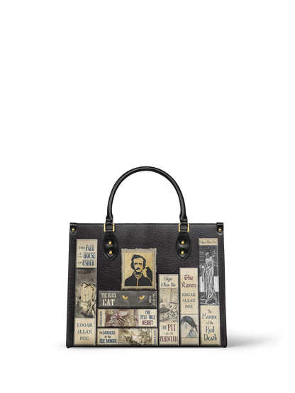 "Poe's Library" Leather Bag